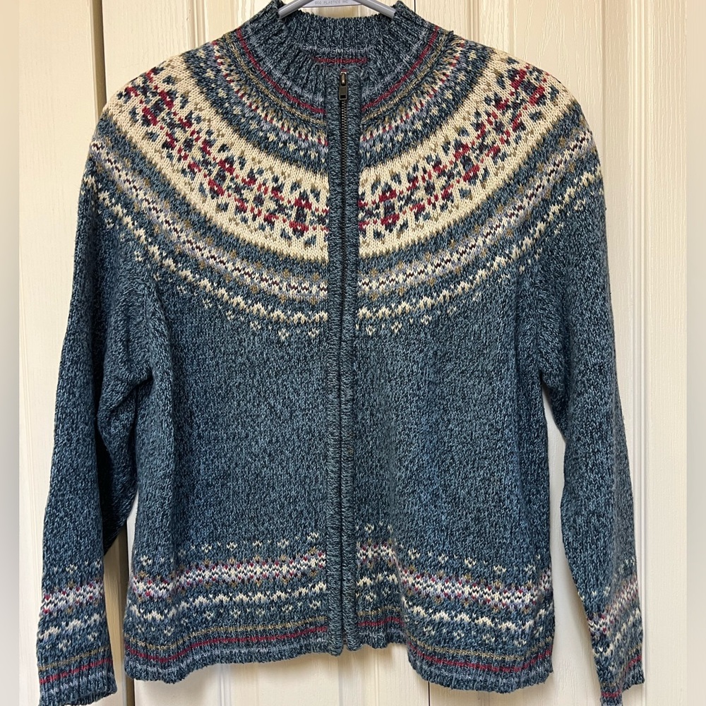 Petite large zippered cardigan